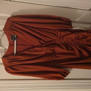 MAISON TARA BRAND WOMEN'S LONG BROWN LONG SLEEVES DRESS SIZE 10